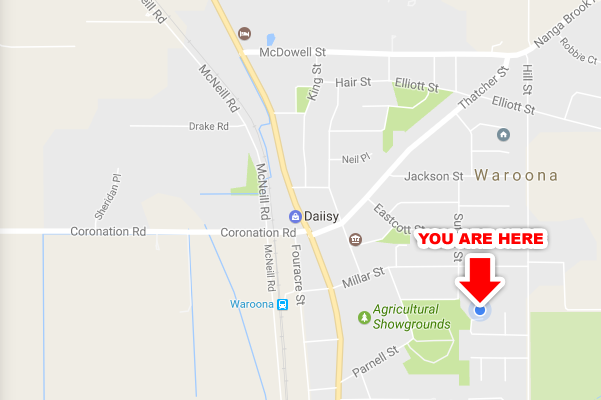 Map showing a You Are Here sign