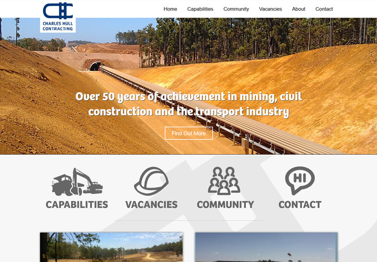 Screenshot of the Charles Hull Contracting Website