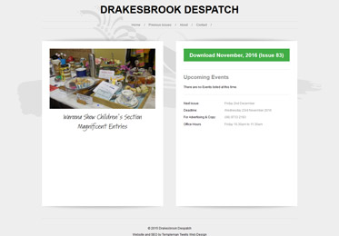Screenshot of the Drakesbrook Despatch Website