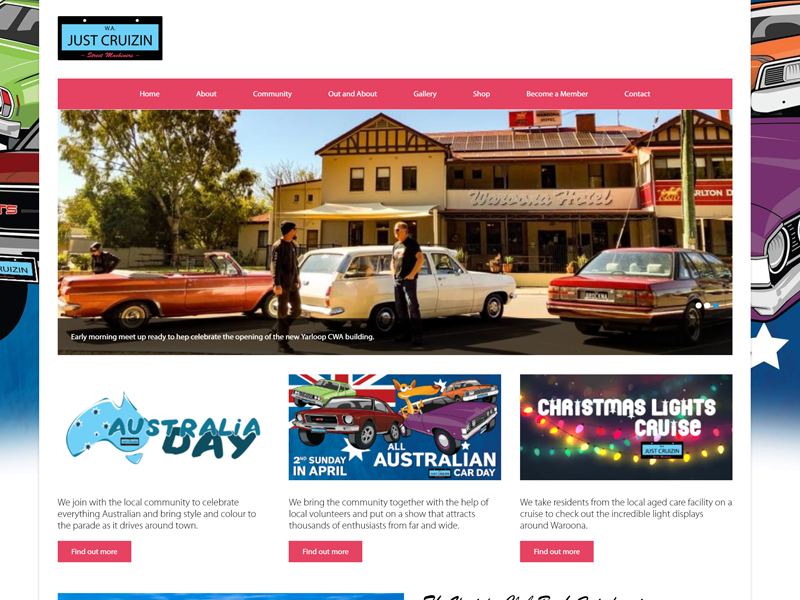 Screenshot of the Just Cruizin Street Machiners Website