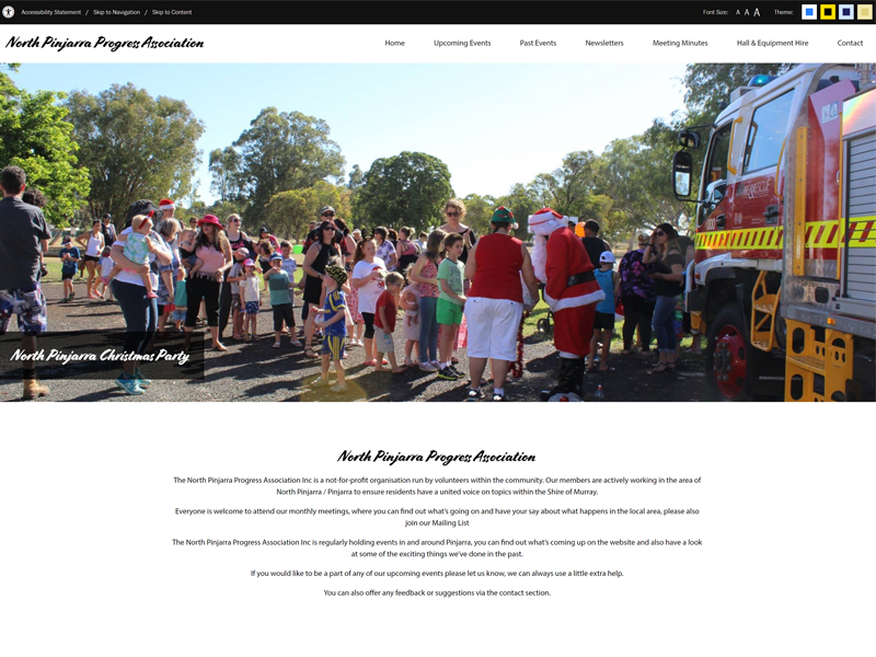 Screenshot of the North Pinjarra Progress Association Website