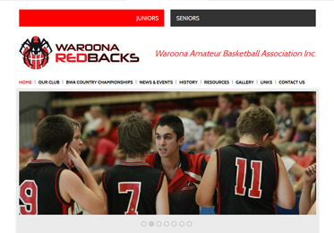 Screenshot of the Waroona Redbacks Website