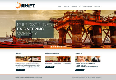 Screenshot of the Shift Engineering Website