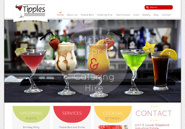 Screenshot of the Tipples Bar Website