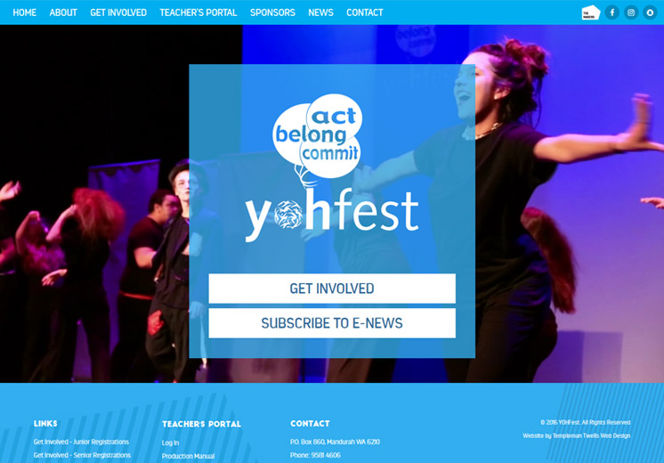 Screenshot of the YohFest Website