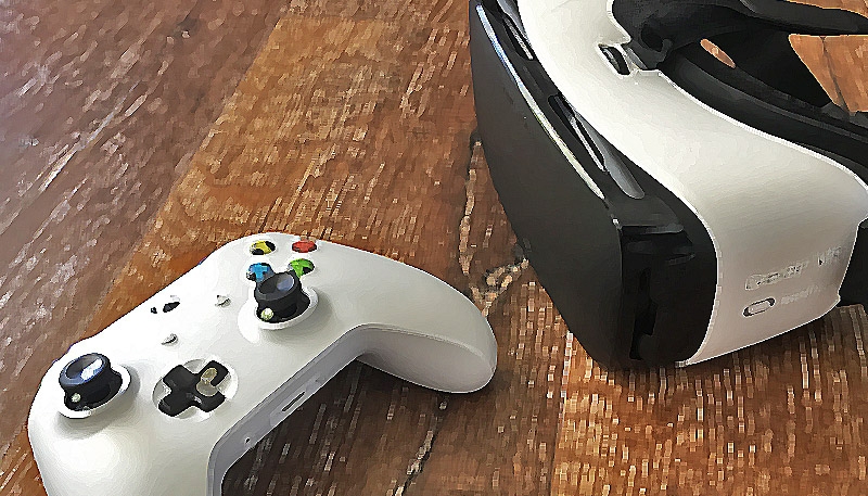 Samsung Gear VR Headset and the XBOX One Wireless Controller