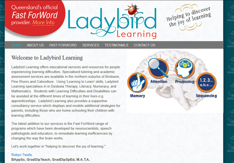 Screenshot of the Ladybird Learning Website